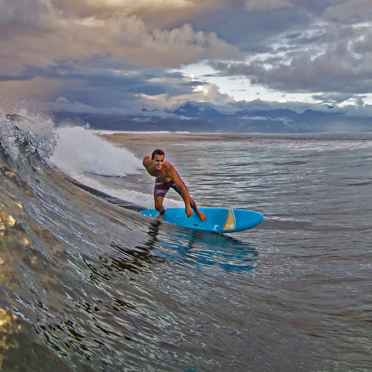 Tahe 6 ft 6 Paint Maxi Shortboard Foam Surfboard Surfing Wave Action Shot