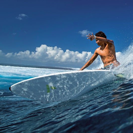 Tahe 6 ft 7 Shortboard Surf Board in action surfing large wave